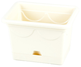 Ящик для цветов балконный (кашпо) пластиковый  21х16х15см Верона с поддоном 2,8л песочный Ар-Пласт 07030