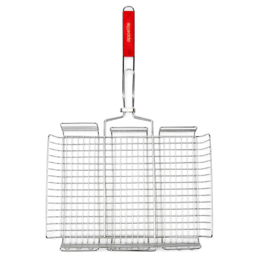 Решетка для барбекю хромированная 43х33х6см глубокая Appetite MD-4333