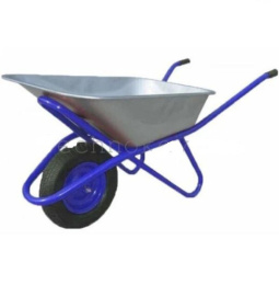 Тачка строительная 100л, 1-колесная с оцинкованным корытом и пневмоколесом WB 6418