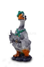 Фигурка садовая гипсовая Гусь в берете 20х40см ГусьДекорЛюкс 11С07