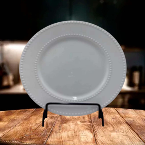 Тарелка керамическая мелкая 200мм Бисер, белый Радужный Дом РД22765