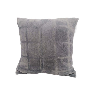Подушка 40х40см фланель-холофайбер Клетка серая ДомВелл 