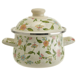 Эмаль набор посуды 3 предм. кастрюли грушевидные с металл. крышками 1,5л, 2,8л, 3,6л Прованс Metalloni EM-1641