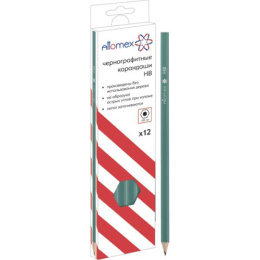 Карандаш чернографитный Attomex HB 1,85мм, пластиковый, зеленый корпус, шестигранный 5032600