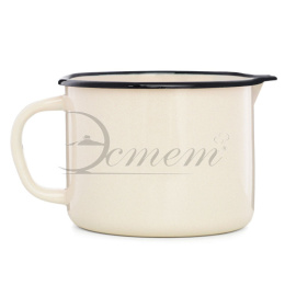 Кружка эмалированная 1,0л с носиком без декора Жемчужная Эстет ЭТ-72318