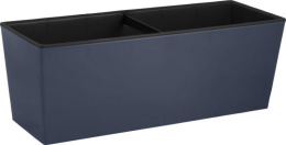 Ящик для цветов балконный пластиковый  40х14,8х14,3см London Cube c дренажной вставкой 7л, вулканический серый InGreen IG780510026