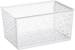 Корзина универсальная пластиковая  6,7л 29х19х15см Линден белый Homver 221313429/01