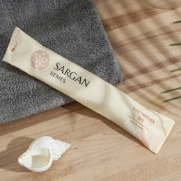 Набор дорожный зубной Sargan (зубная паста 6г + зубная щетка 18см) флоу-пак 2925624