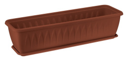 Ящик для цветов балконный пластиковый  60х18,5х15,5см Алиция с поддоном, терракотовый Idea М3215