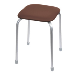 Табурет металлический Классика 3 с квадратным мягким сиденьем, коричневый Nika ТК03/К