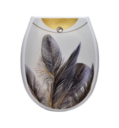 Сиденье для унитаза пластиковое Океан Lux с детской накладкой с рисунком Перья Океан ЕК-406D-13