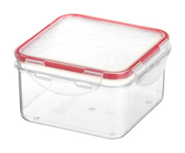 Контейнер для СВЧ пластиковый 0,70л квадратный с зажимами Modena, прозрачный Homver 221110806/03