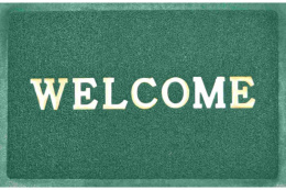 Коврик придверный резиновый пористый Лапша 50х 80см Welcome, зеленый ComeForte