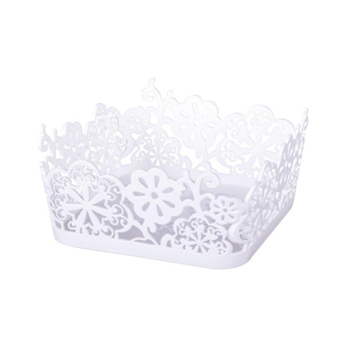 Сухарница пластиковая Соната 16,2х16,2х8,5см белый Альтернатива М6034