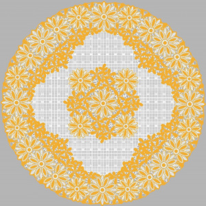 Салфетка виниловая круглая d-30см Лейс, золото Grace LO-1008A