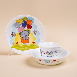 Набор детской посуды стеклокерамической 3 предмета Jelly, в п/у Pars Opal PO-3sd-773