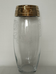 Ваза для цветов стеклянная бочонок h-26см Flora Золото Марокко, в п/у Gid Glass GN43966/01