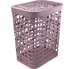 Корзина для белья пластиковая прямоугольная 55л 44х36х52см Хаос, лавандовый Idea М2619
