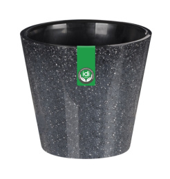 Горшок для цветов пластиковый Grenada со вставкой  4,0л d-20см гранит светло-серый IDIland 221609221/02