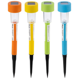 Фонарь садовый пластиковый P-03 цветной 4,5х4,5х29,5см, на солнечной батарее Park 159679