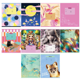 Тетрадь  12 листов линейка BG Mix-10 Девочки Т5ск12 64137