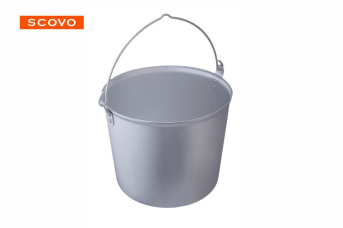 Ведро алюминиевое 10л цилиндрическое с крышкой Scovo МТ-095