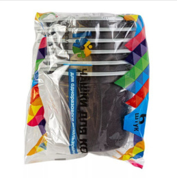 Набор чашек одноразовых 6шт. кофейные 200мл, бело-коричневый Юпласт ЮНАБ2039