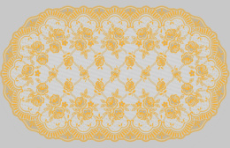 Салфетка виниловая овальная 60х100см Лейс, золото Grace LO-0965A
