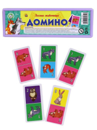 Домино детское Лесные животные, пластиковые детали ИН-4614