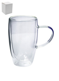 Кружка стеклянная 450мл с двойными стенками, в инд/у Lavenir 83519