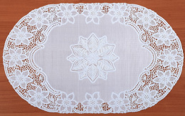 Салфетка виниловая овальная 30х46см Лейс, белый Grace LO-0917U