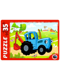 Пазлы   35 элементов Макси Синий трактор №5 ПУ35-1777