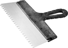 Шпатель нержавеющий 300мм пластиковая ручка, зуб 6х6мм Сибртех 85467