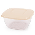 Контейнер для СВЧ пластиковый 2,0л квадратный, бежевый Альтернатива М8790
