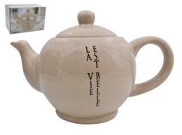 Чайник заварочный керамический (доломит)  950мл Жизнь прекрасна, в п/у Lavenir HC700-N118