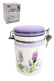 Банка для сыпучих керамическая (доломит) с клипсой  825мл Прованс, в п/у Lavenir HC810-K20