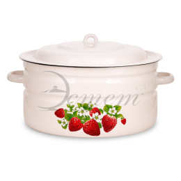 Бак эмалированный 18л с металл. крышкой с декором Клубника Эстет ЭТ-72876