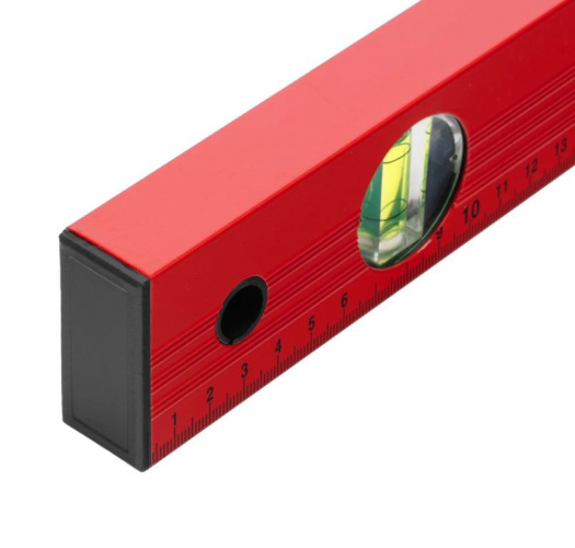 Уровень 1200мм алюминиевый с 3 глазками, линейка, красный Matrix 33232