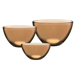 Набор салатников стеклянных Трио 3шт. Браун, в п/у Декостек 1223-Н7