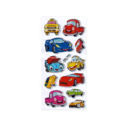 Наклейки объемные  6,5х13,5см Машинки Р22072-20 BLT-820