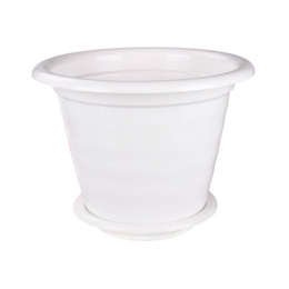 Горшок для цветов пластиковый Виола с поддоном 10л белый Альтернатива М1347