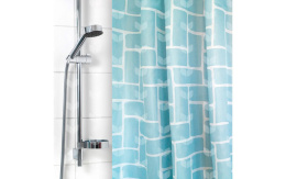 Штора для ванной полиэстер 180х180см 6666 12 колец, Голубая мостовая Вилина 2213-1