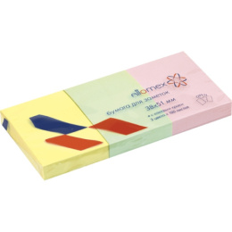 Блок самоклеящийся 38х51 3 цвета пастель ассорти 100 листов Attomex, цена за штуку 2010706