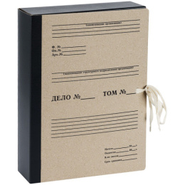 Короб архивный  80мм Officespace, картон-бумвинил, 4 завязки, переплетный 312553