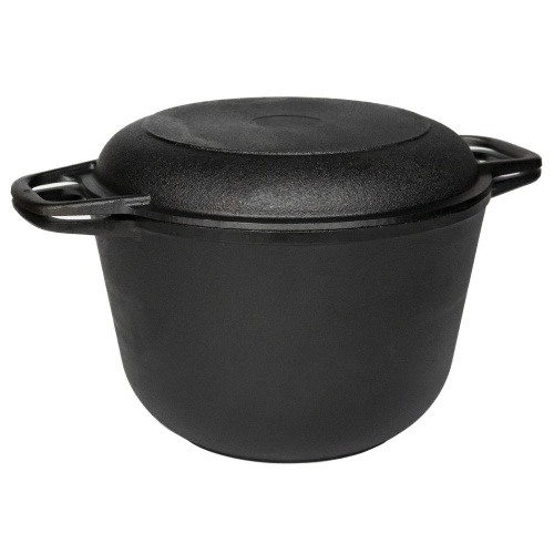 Кастрюля чугунная  4л крышка - сковорода Гардарика 1304-4