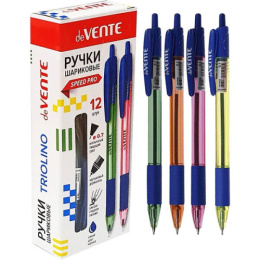 Ручка шариковая автоматическая на масляной основе Devente Triolino Neon Speed Pro, синяя, 0,7мм 5070906