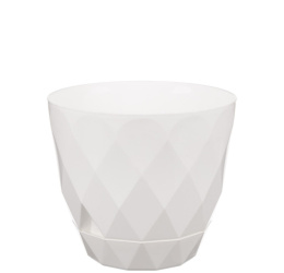 Горшок для цветов пластиковый Laurel с поддоном 1,3л d-14,5см белый IDIland 221610829/01