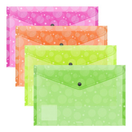 Папка с кнопкой А4 ErichKrause Neon Dots, в ассортименте 61160