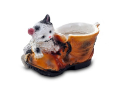 Зоокашпо декоративное гипсовое Башмак-Кошка 27см ГусьДекорЛюкс 5КП08