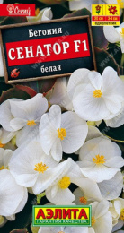 Бегония вечноцветущая Сенатор белая F1 10шт. цветной пакет Аэлита